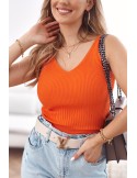 Fitted ribbed top with straps, orange MP32859 - Online store - Boutique